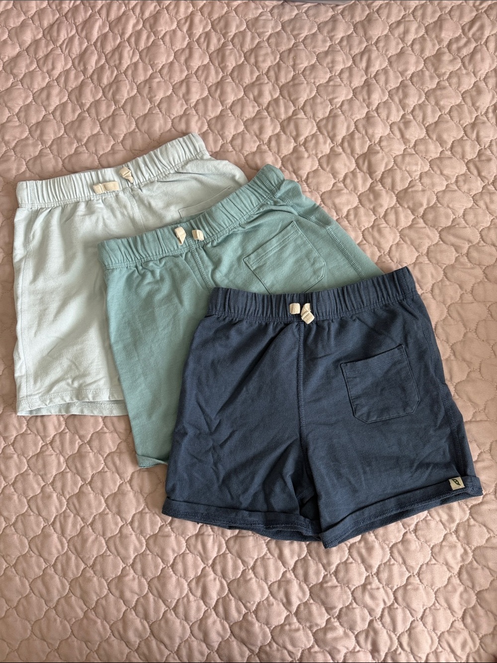 Everyday Knit Shorts for Kids - Navy, Mint & Light Blue